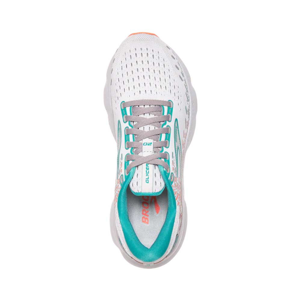 Women's Glycerin 20 Running Shoe- Oyster/Latigo Bay/Coral - Regular (B)
