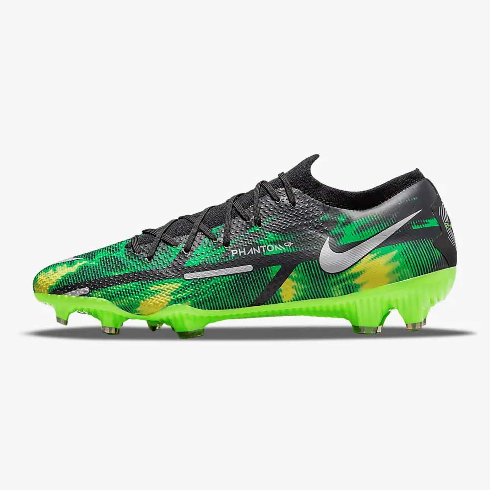 Unisex Phantom GT2 Pro SW FG Soccer Shoe - Black/MTLC Platinum Green-Regular (D)