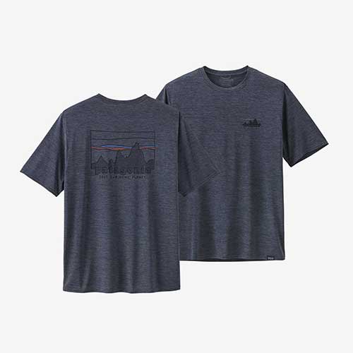 Men\'s Capilene Cool Daily Graphic Shirt - \'73 Skyline: Smolder Blue X- –  Gazelle Sports | T-Shirts