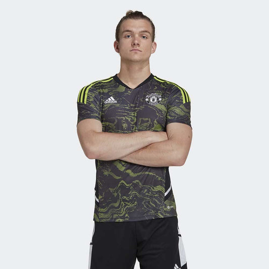 Men's Manchester United Condivo 22/23 Training Top - Semi Solar Slime/Black