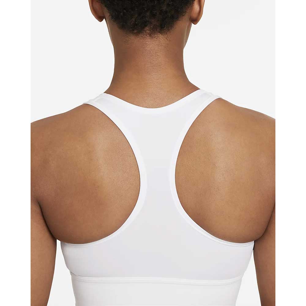 Women's Nike Swoosh Longline Bra Med Padded - White/Black