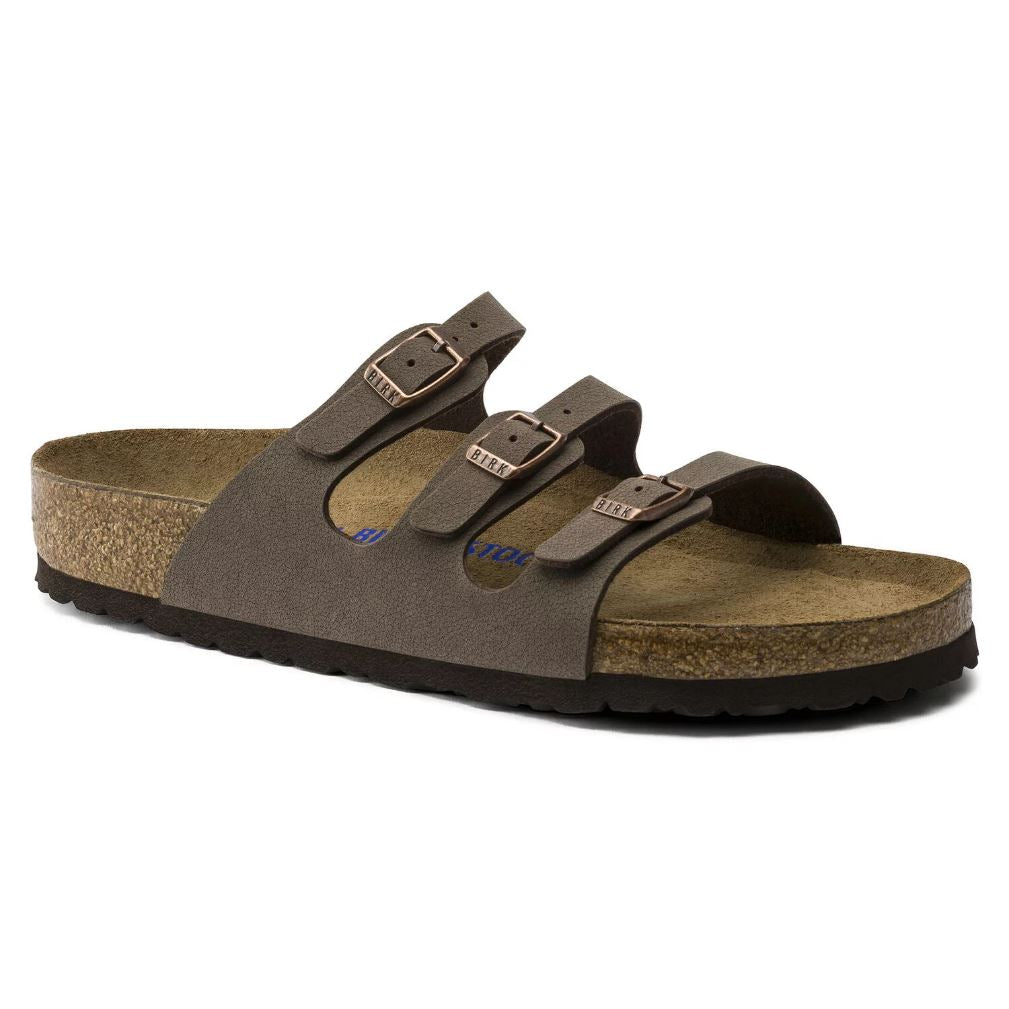 Women's Florida Soft Footbed Mocha Birko-Flor Nubuck Sandal- Regular/Wide