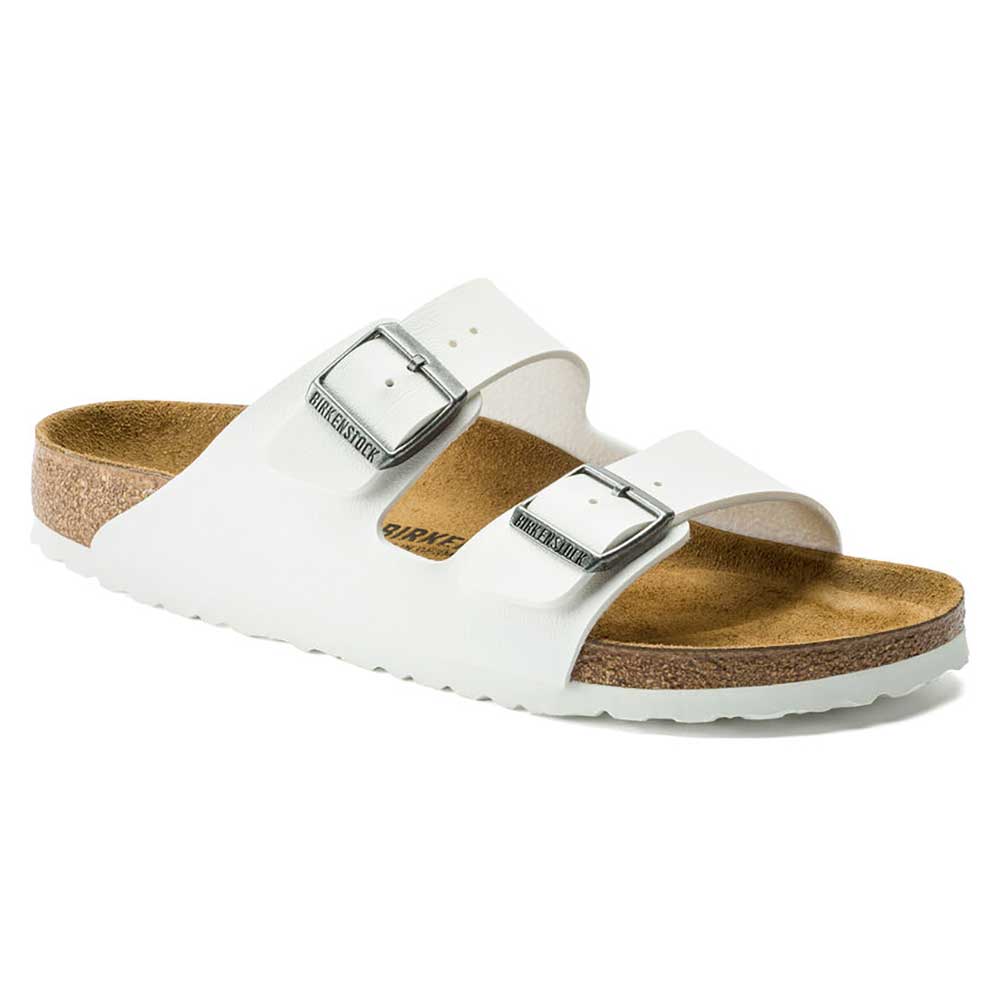 Women's Arizona Birko Flor Sandal- White- Medium/Narrow