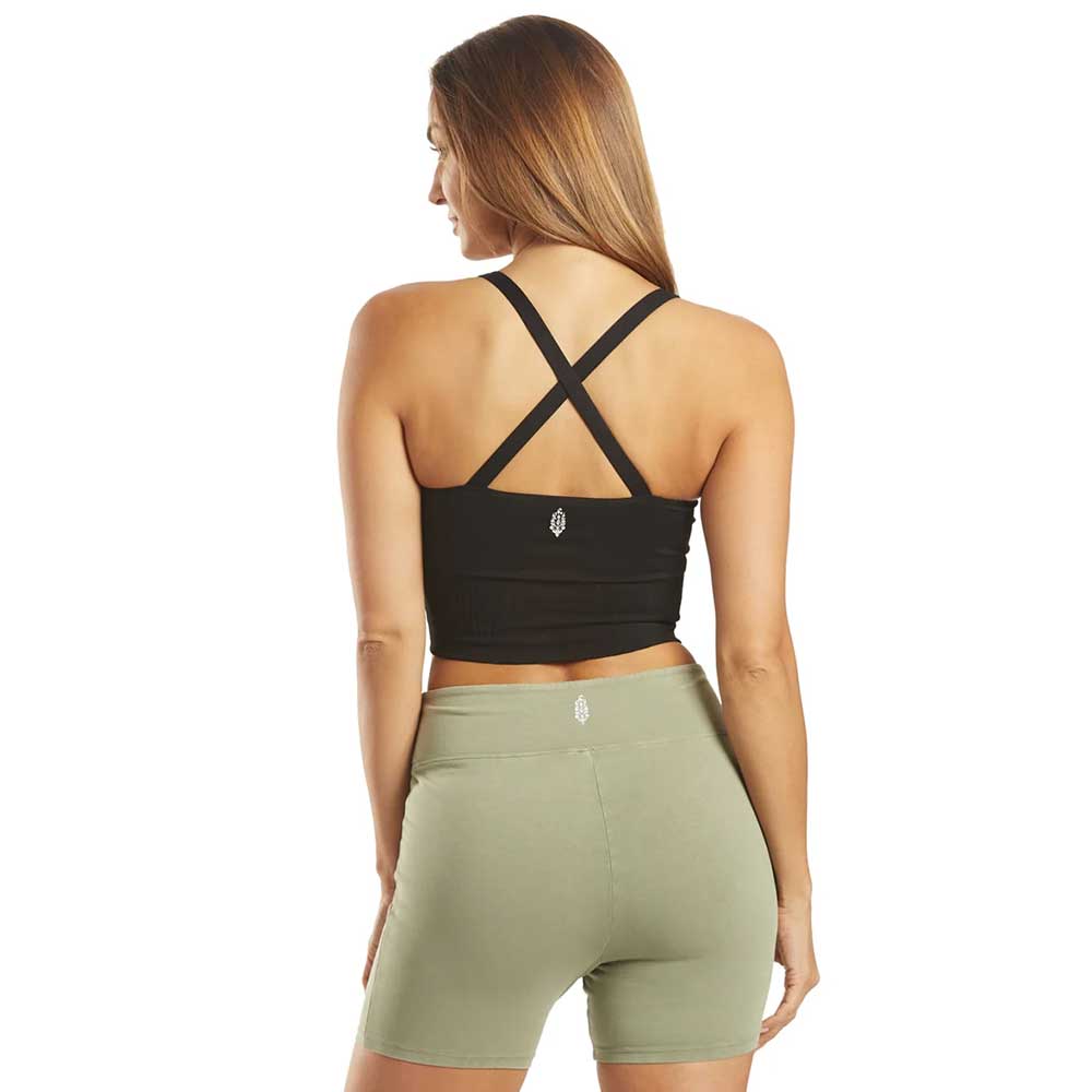 Women's Good Karma Crop Tank - Solid Black