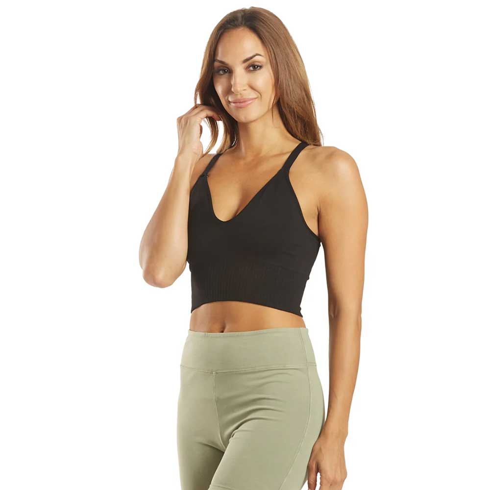 Women's Good Karma Crop Tank - Solid Black