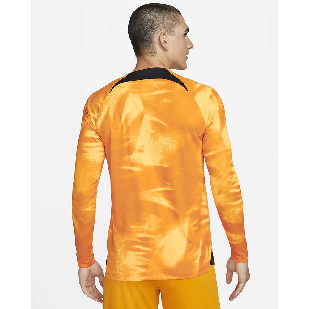 Men's Netherlands 2022/2023 Stadium Home Long Sleeve Jersey - Laser Orange/Black