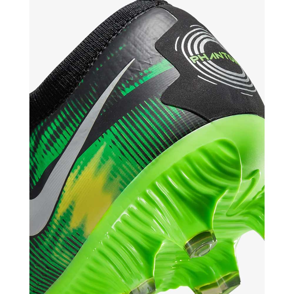 Unisex Phantom GT2 Pro SW FG Soccer Shoe - Black/MTLC Platinum Green-Regular (D)