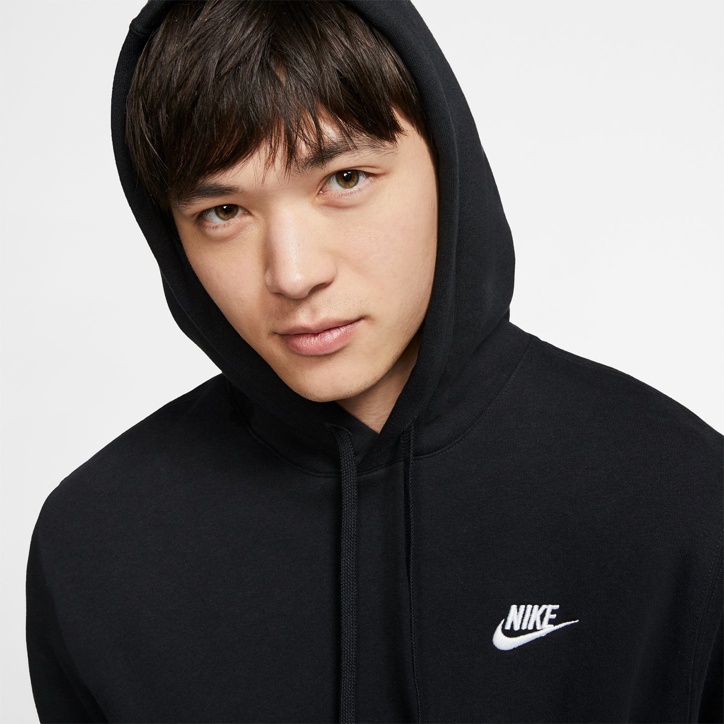 Men's Nike Sportswear Club Fleece Pullover Hoodie - Black/Black/White