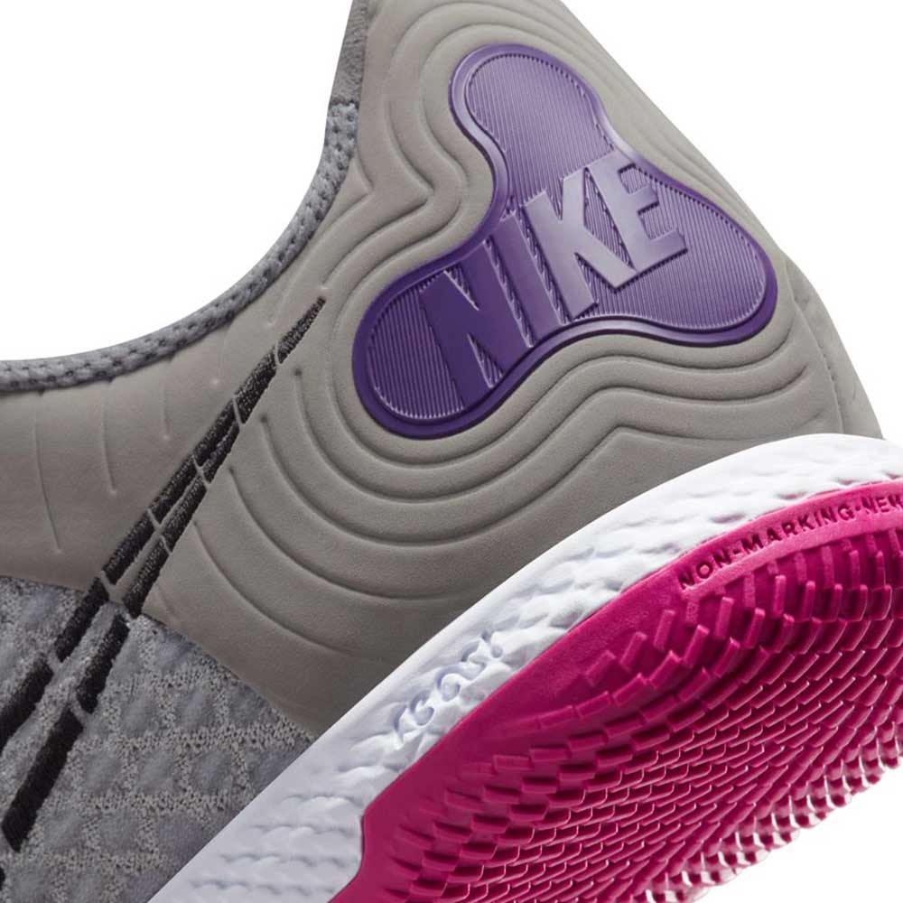 Unisex Nike React Gato IC Soccer Shoe- Lt Smoke Grey/Black