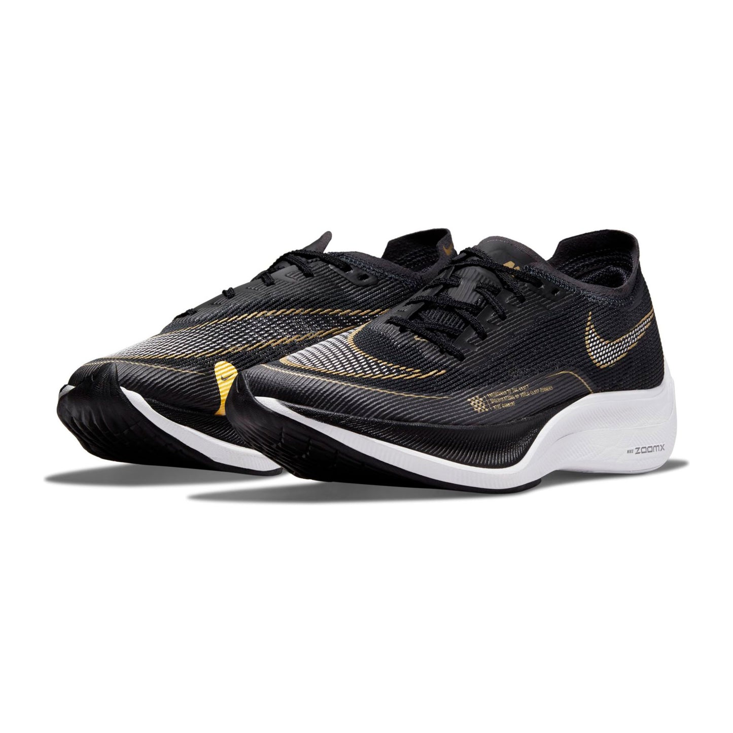 Women's ZoomX Vaporfly Next % 2 Racing Shoe - Black/White/Metallic Gold Coin - Regular (B)
