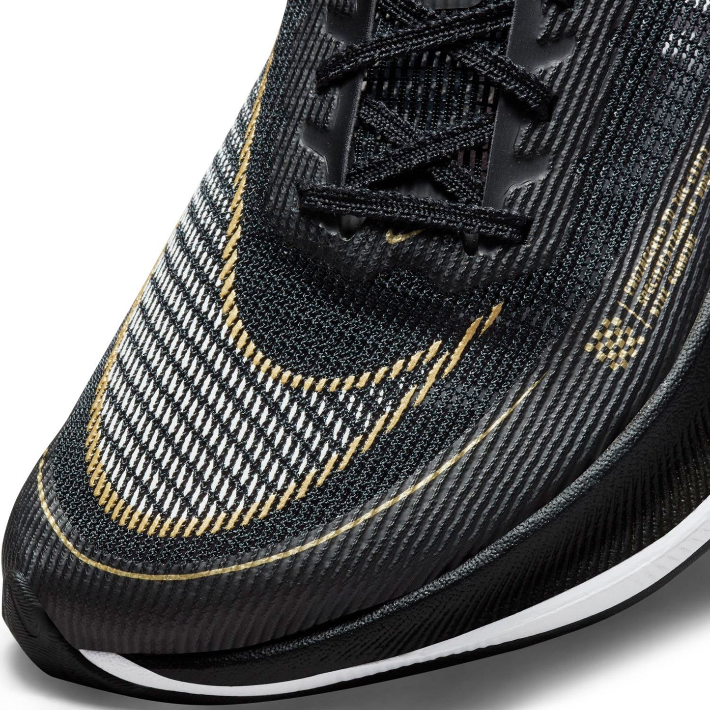 Women's ZoomX Vaporfly Next % 2 Racing Shoe - Black/White/Metallic Gold Coin - Regular (B)