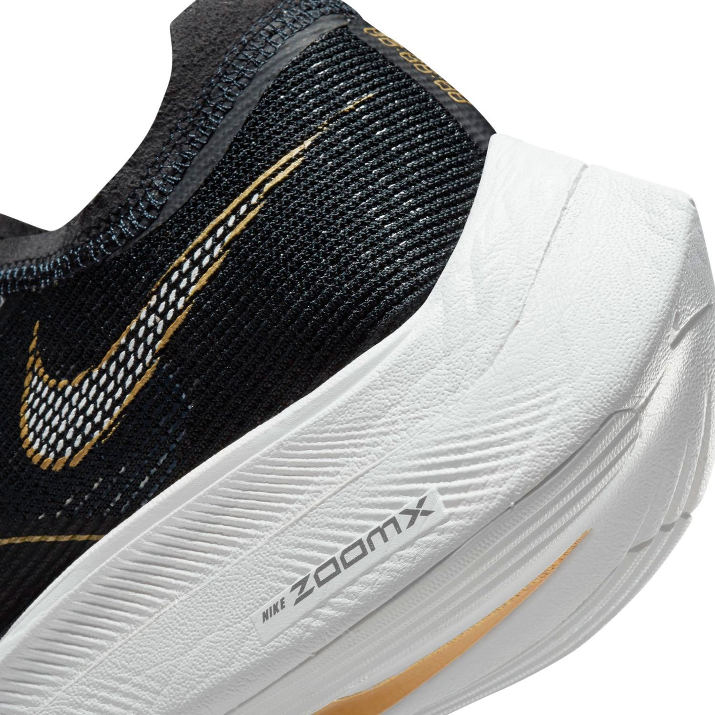 Women's ZoomX Vaporfly Next % 2 Racing Shoe - Black/White/Metallic Gold Coin - Regular (B)