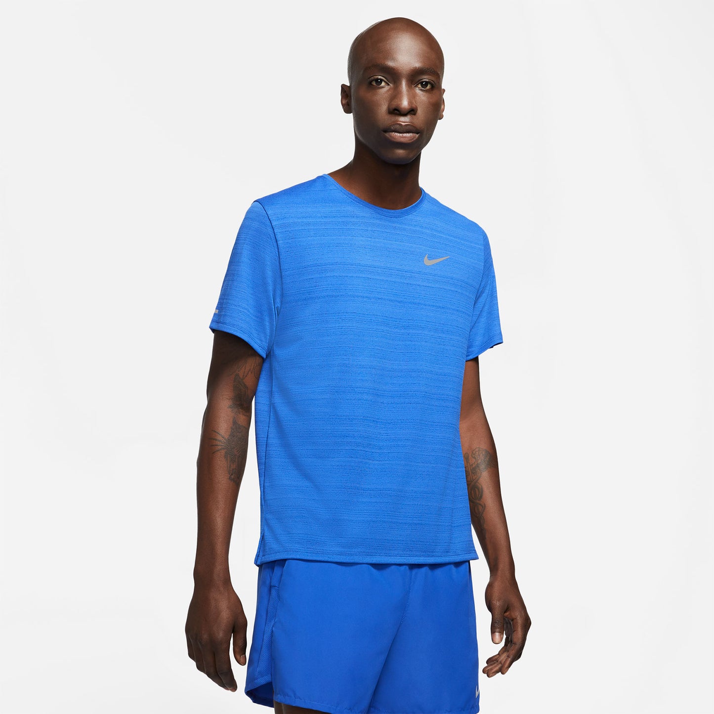 Men's Nike Dri-Fit Miler Short Sleeve Top - Game Royal/Reflective Silver