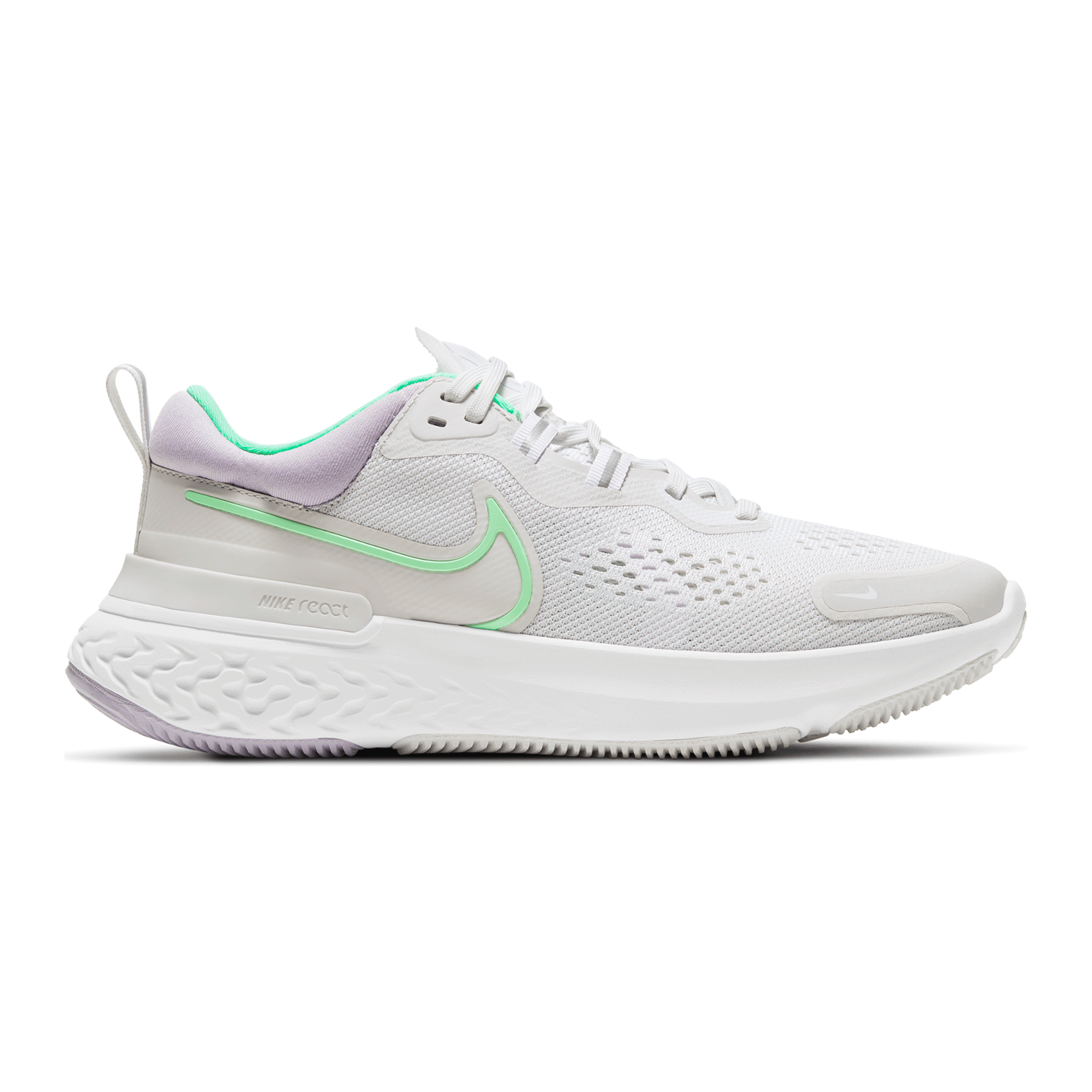 Women s Nike React Miler 2 Running Shoe Platinum Tint Green Glow White Regular B