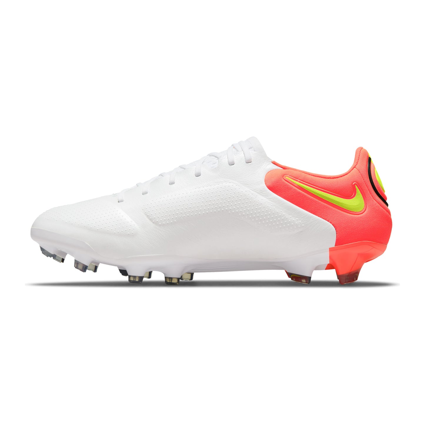 Unisex Tiempo Legend 9 Elite FG Soccer Shoe - White/Volt/Bright Crimson - Regular (D)