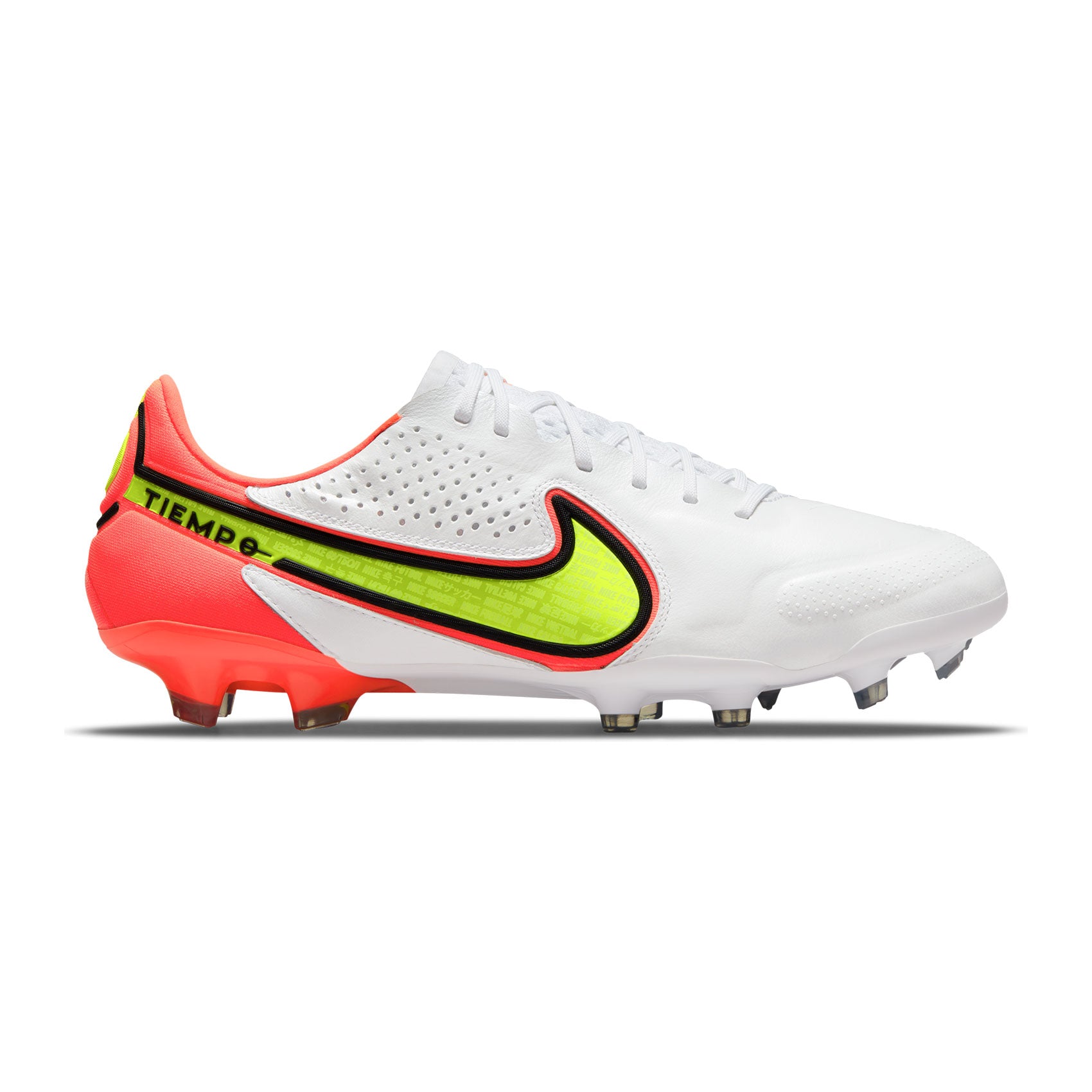 Tiempo Legend 9 Elite FG Soccer Shoe - White/Volt/Bright Crimso – Gazelle Sports