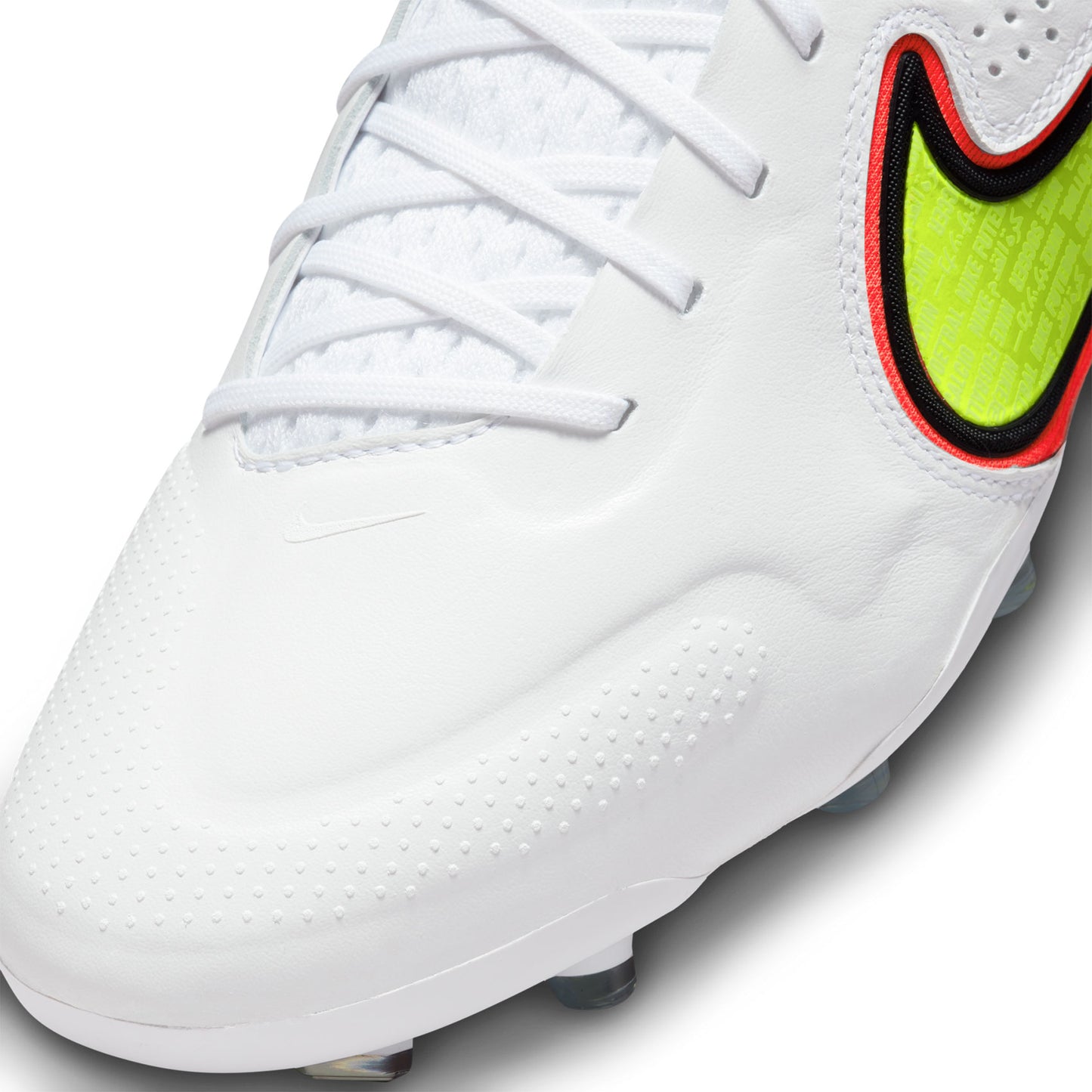 Unisex Tiempo Legend 9 Elite FG Soccer Shoe - White/Volt/Bright Crimson - Regular (D)