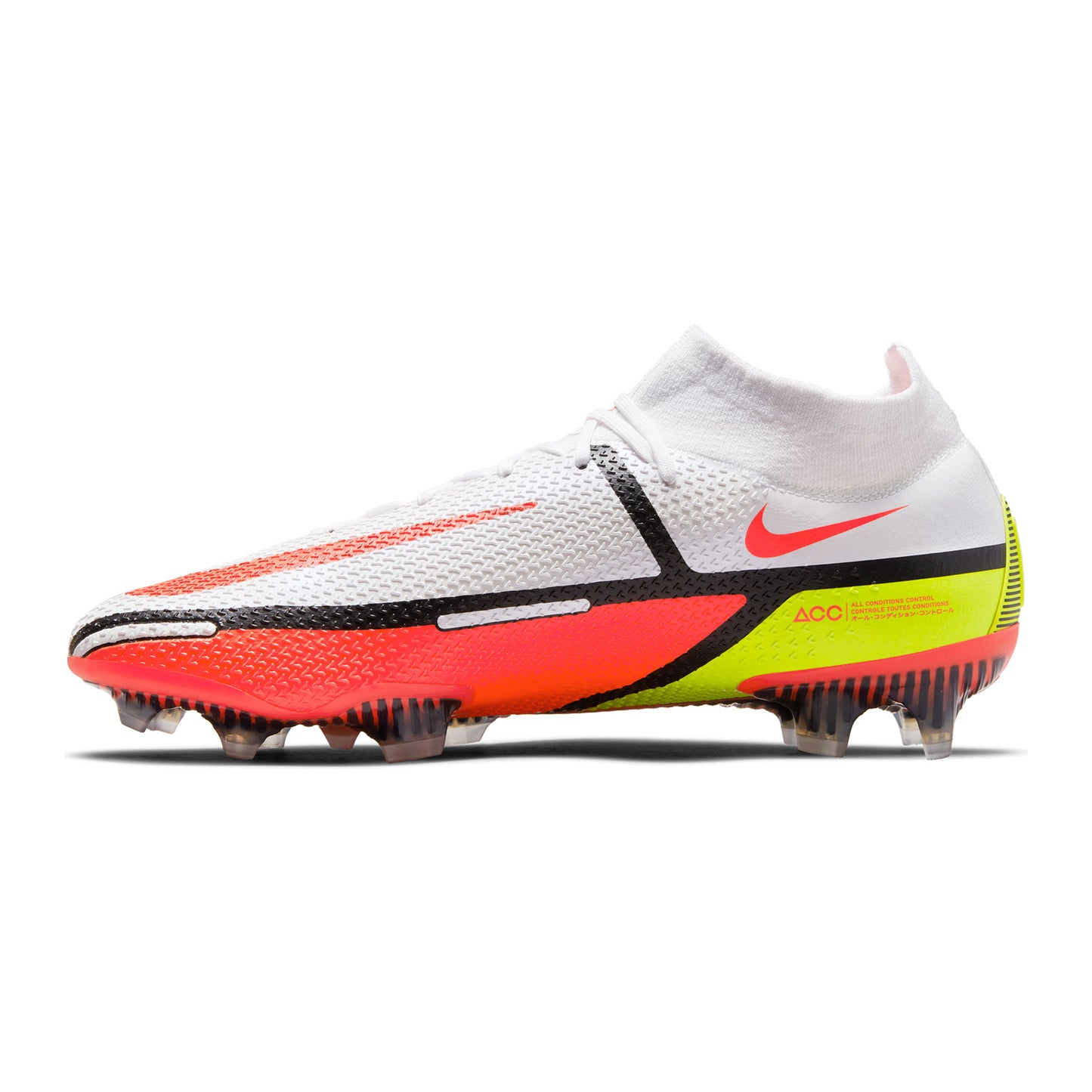 Unisex Phantom GT2 Elite Dynamic Fit FG Soccer Shoes - White/Bright Crimson/Volt - Regular (D)