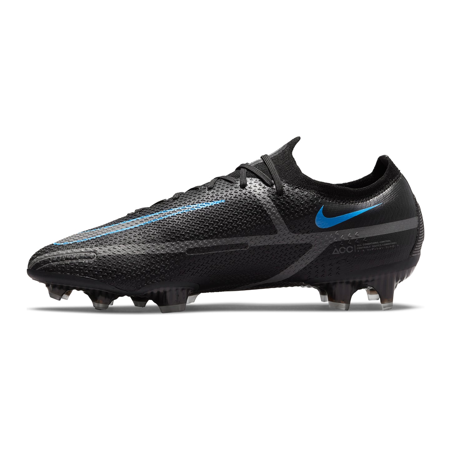 Unisex Phantom GT2 Elite FG Soccer Shoe - Black/Black/Iron Grey