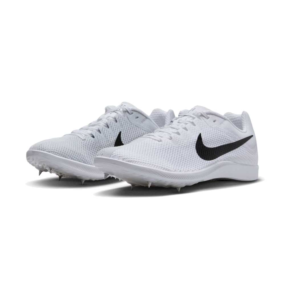 All Gender Nike Zoom Rival Distance Spikes - White/Black/Metallic Silver - Regular (D)