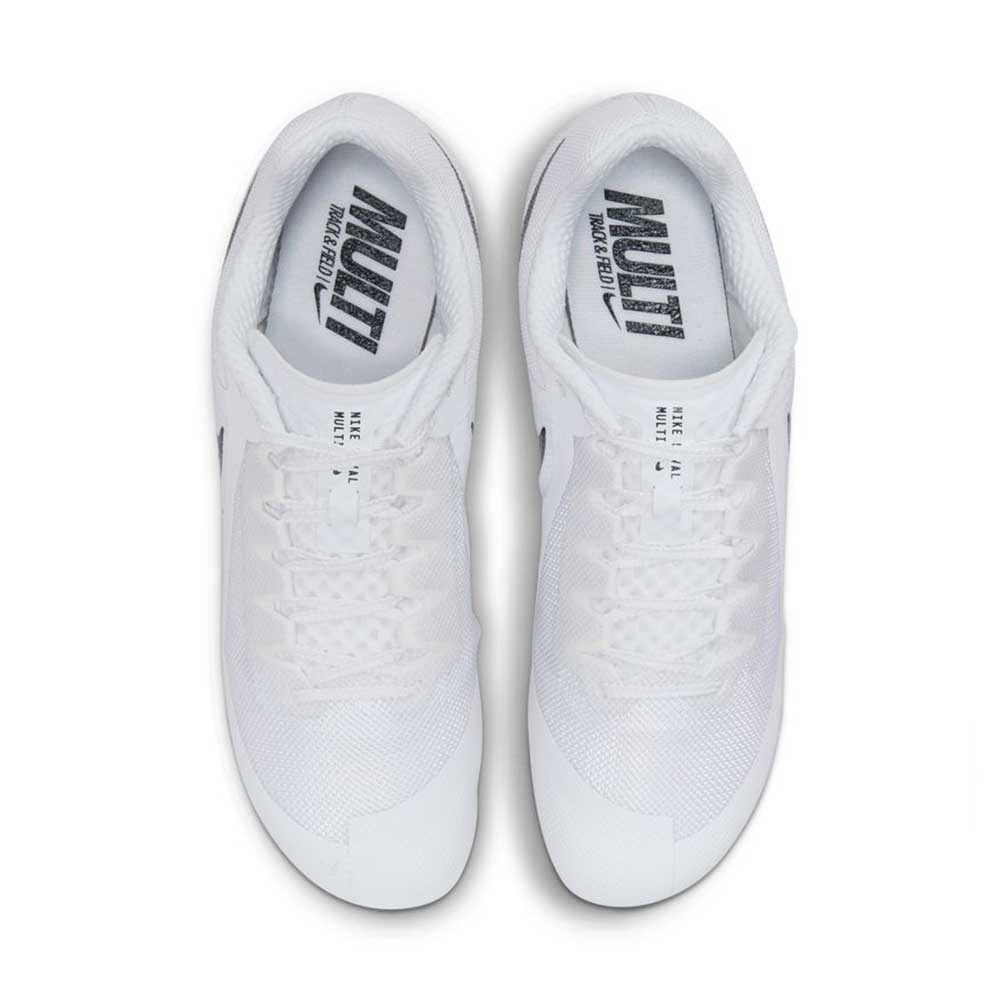All Gender Nike Zoom Rival Multi Spike - White/Black/Metallic Silver - Regular (D)
