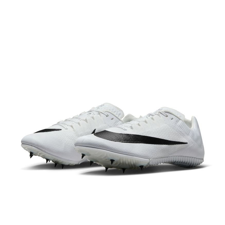 Unisex Nike Zoom Rival Sprint Spike- White/Black/Metallic Silver- Regular (D)