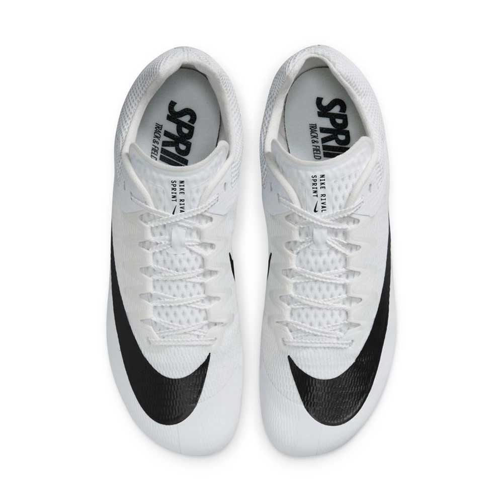 Unisex Nike Zoom Rival Sprint Spike- White/Black/Metallic Silver- Regular (D)