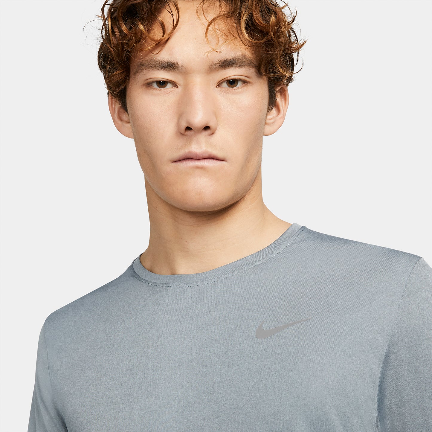 Men's Nike Dri-FIT Miler Long Sleeve Running Top - Smoke Grey/Reflective Silver