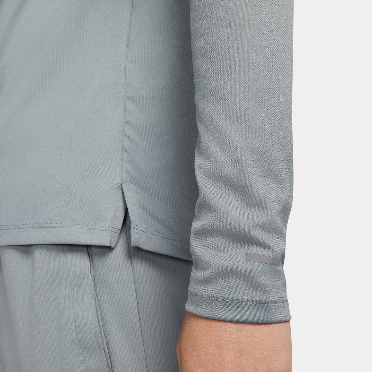 Men's Nike Dri-FIT Miler Long Sleeve Running Top - Smoke Grey/Reflective Silver