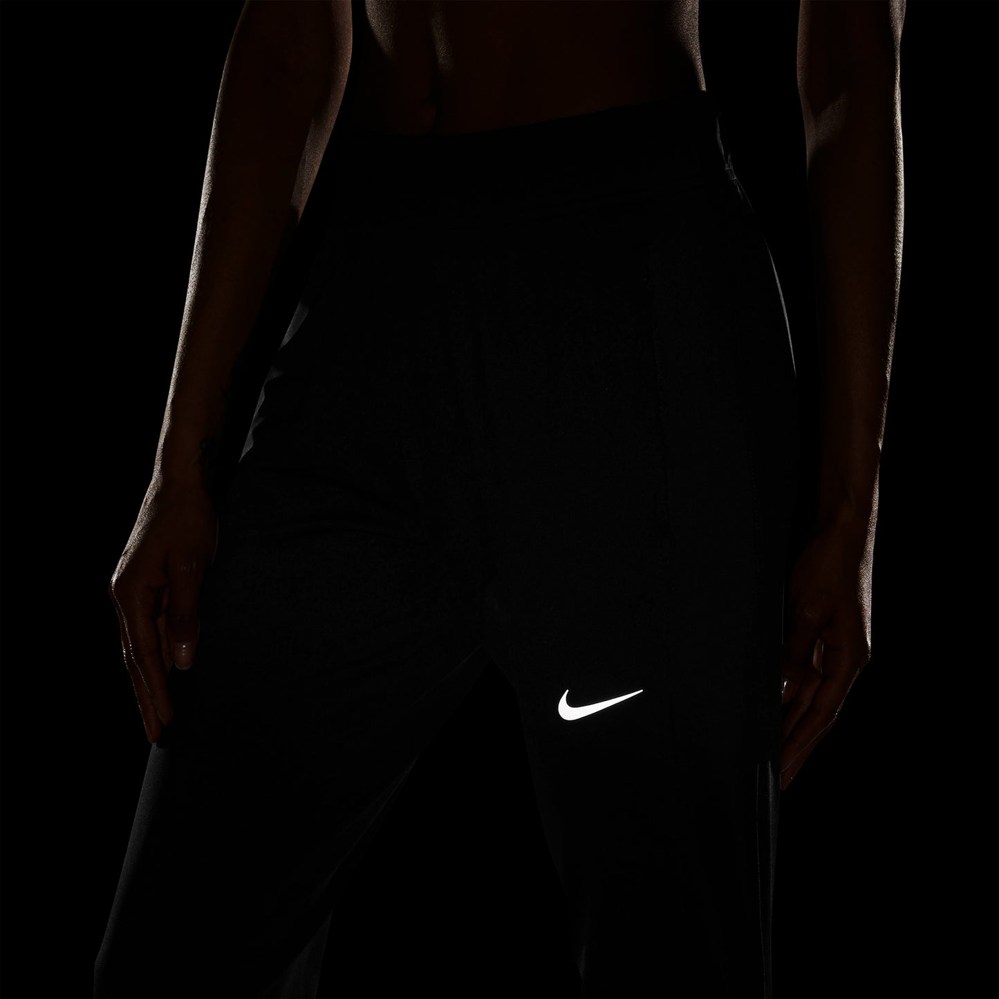 Women's Nike Therma-FIT Essential Running Pants - Black/Black/Reflective Silver