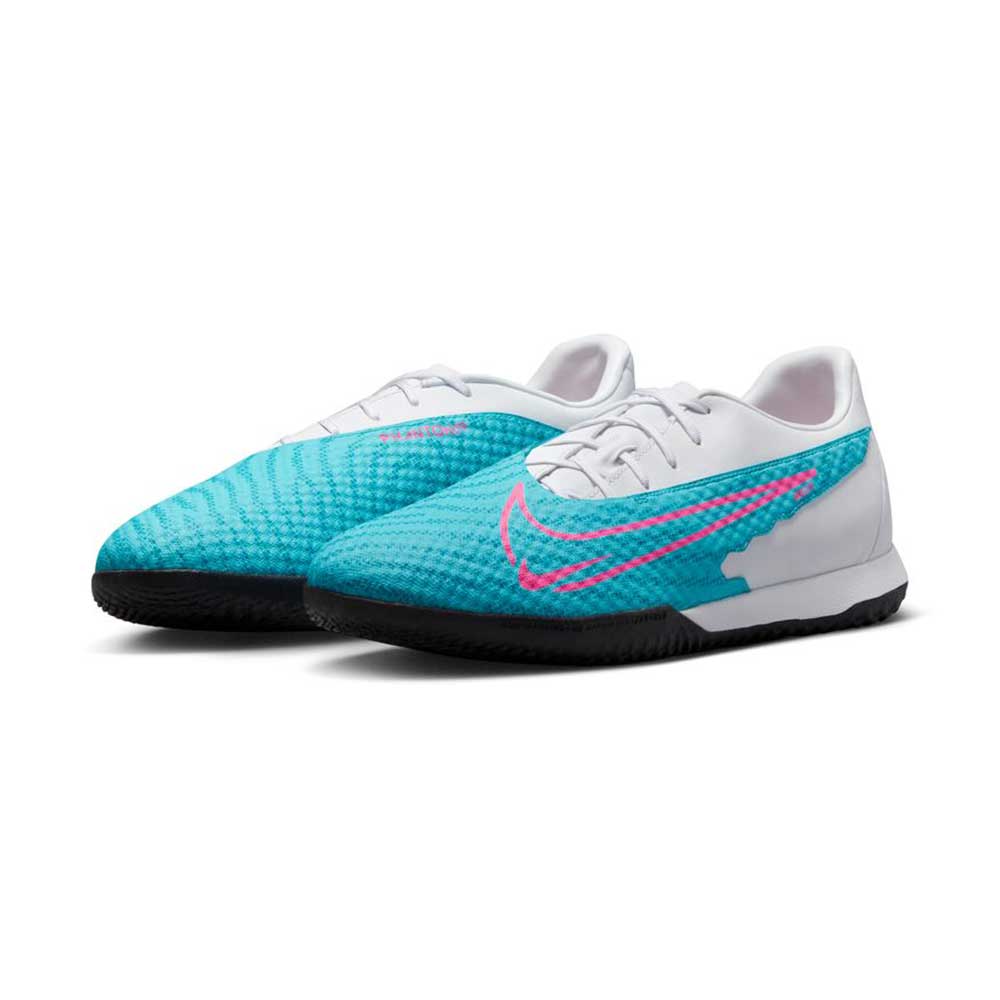 Unisex Phantom GX Academy IC/Court Soccer Shoe - Baltic Blue/Pink Blast/White - Regular (D)