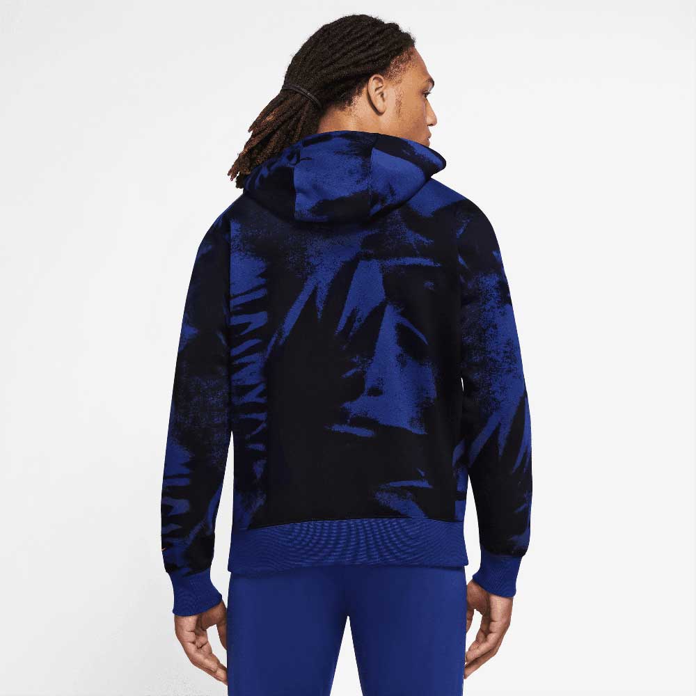Men's KNVB Club Fleece Hoodie - Black/Royal Blue