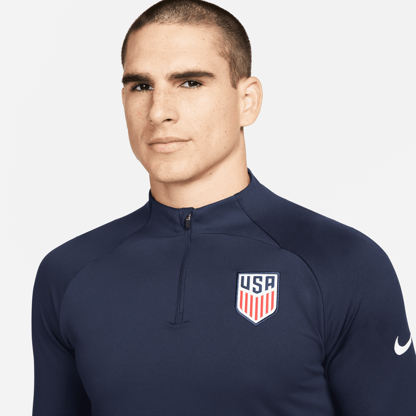Men's USA DF Strike Drill Top - Obsidian/Bright Blue/White