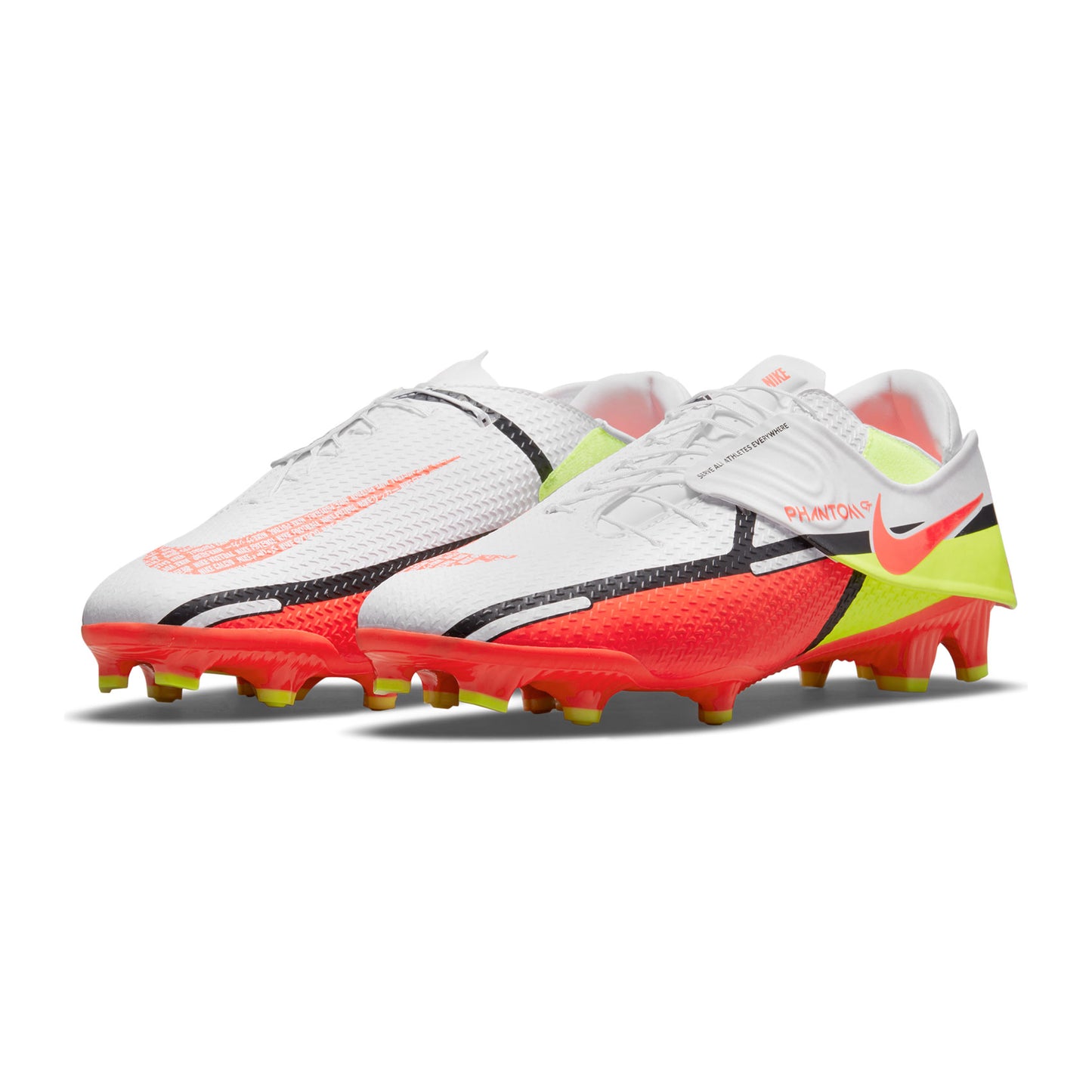 Unisex Phantom GT2 Academy Flyease FG/MG Soccer Shoe - White/Bright Crimson/Volt