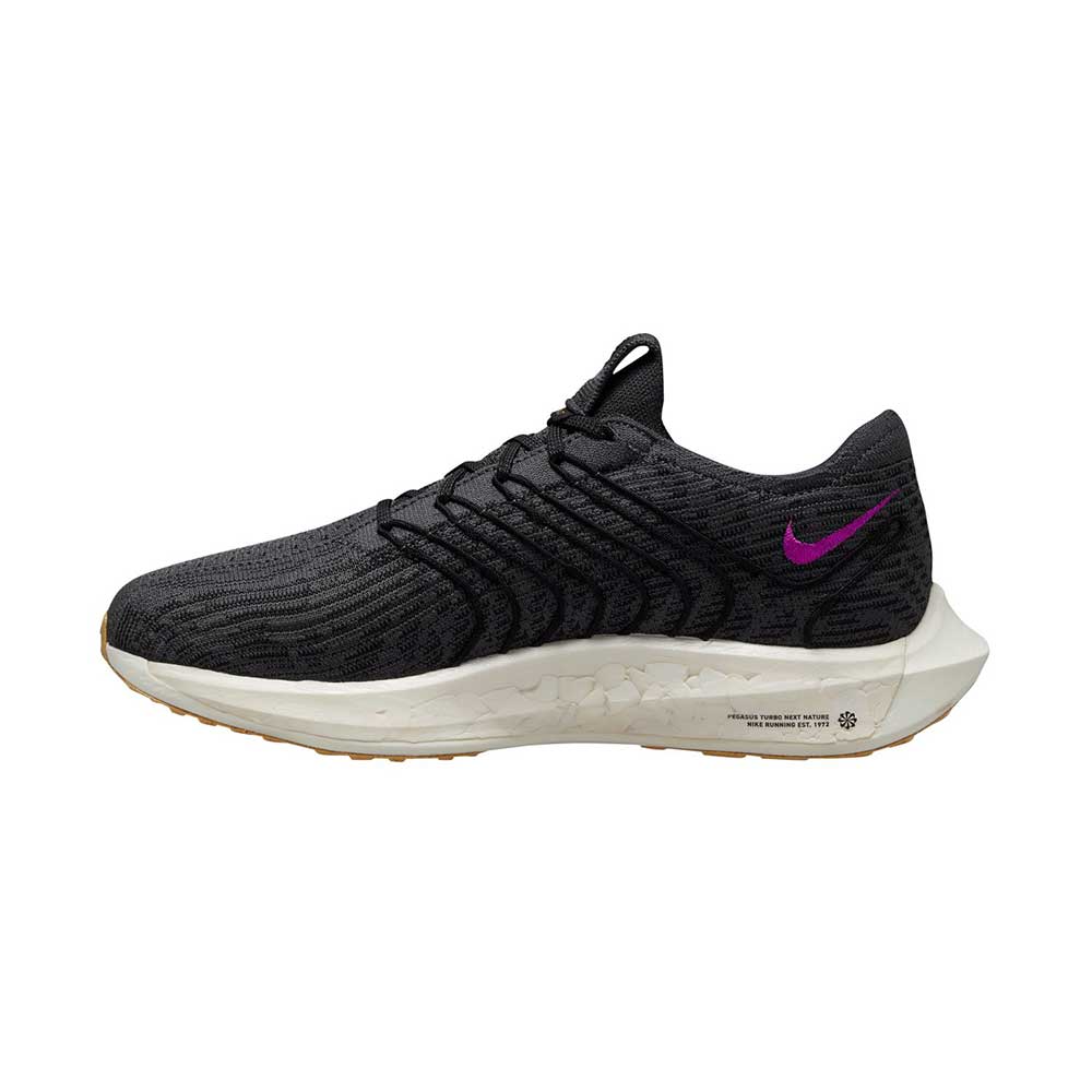 Men's Pegasus Turbo Next Nature Running Shoes - Black/Vivid Purple/Anthracite - Regular (D)