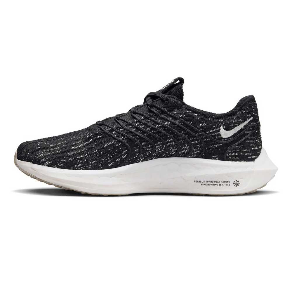 Men's Pegasus Turbo Next Nature Running Shoe- Black/Sail/Off Noir- Regular (D)