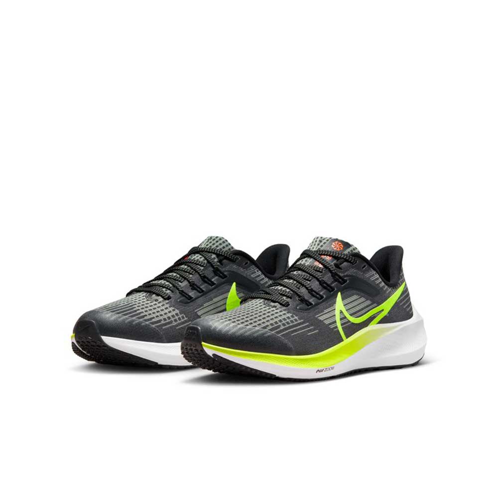 Youth Pegasus 39 Running Shoe- Black/Volt/Barely Volt