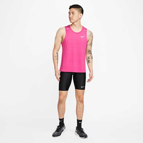 Nike Women's Green Pink Fast Dri-fit 3 Pocket High Waisted Running