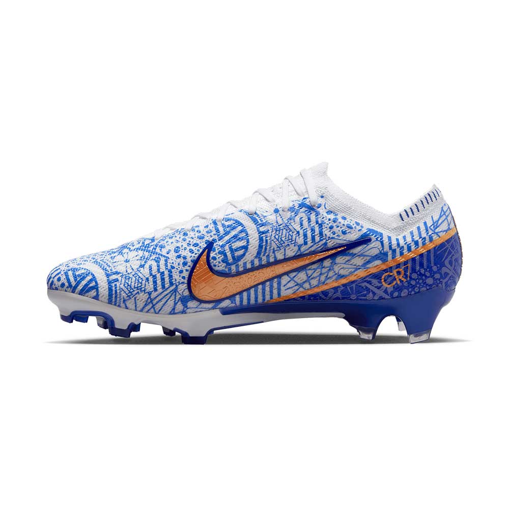 Unisex Nike Mercurial Zoom Vapor 15 Elite CR7 FG Soccer Shoe - White/Metallic Copper - Regular (D)
