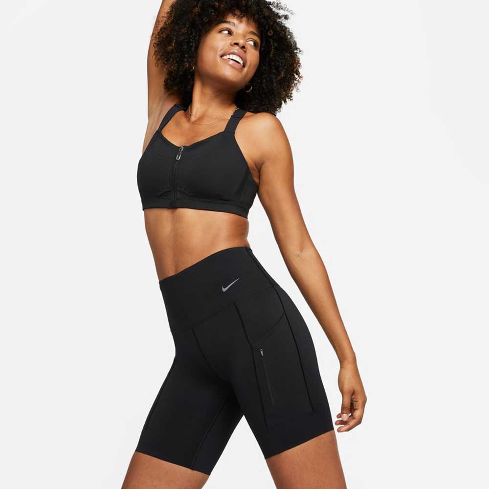 Women's Nike Dri-Fit Go High Rise 8in Short - Black – Gazelle Sports