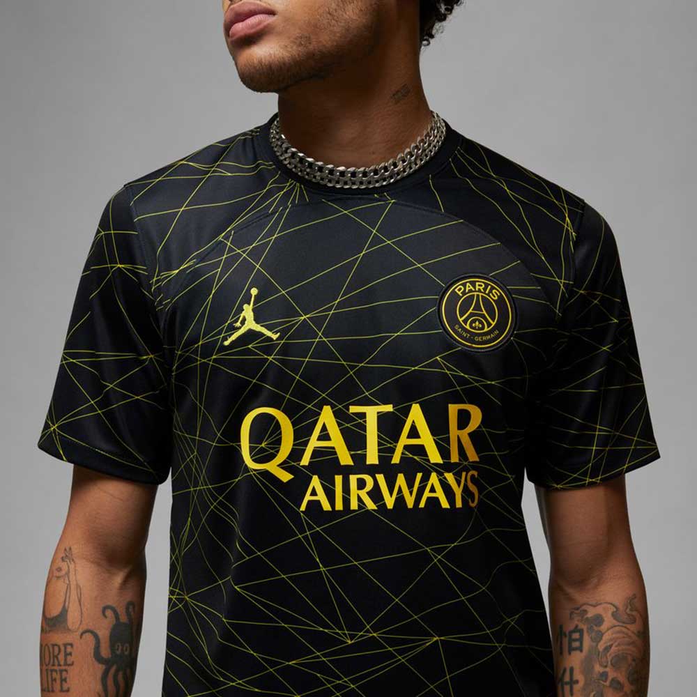 Men's Paris Saint-Germain 2023/24 Stadium Fourth Jersey - Black/Tour Yellow