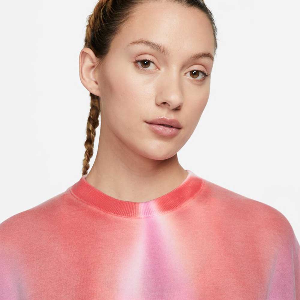 Women's Luxe Cropped Crew-Neck Fleece Sweatshirt - Picante Red/Multi