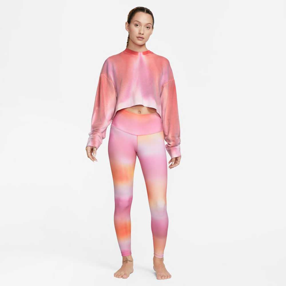 Women's Luxe Cropped Crew-Neck Fleece Sweatshirt - Picante Red/Multi