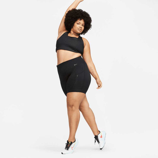 Women's Dri-Fit Go High Rise 8" Short - Black