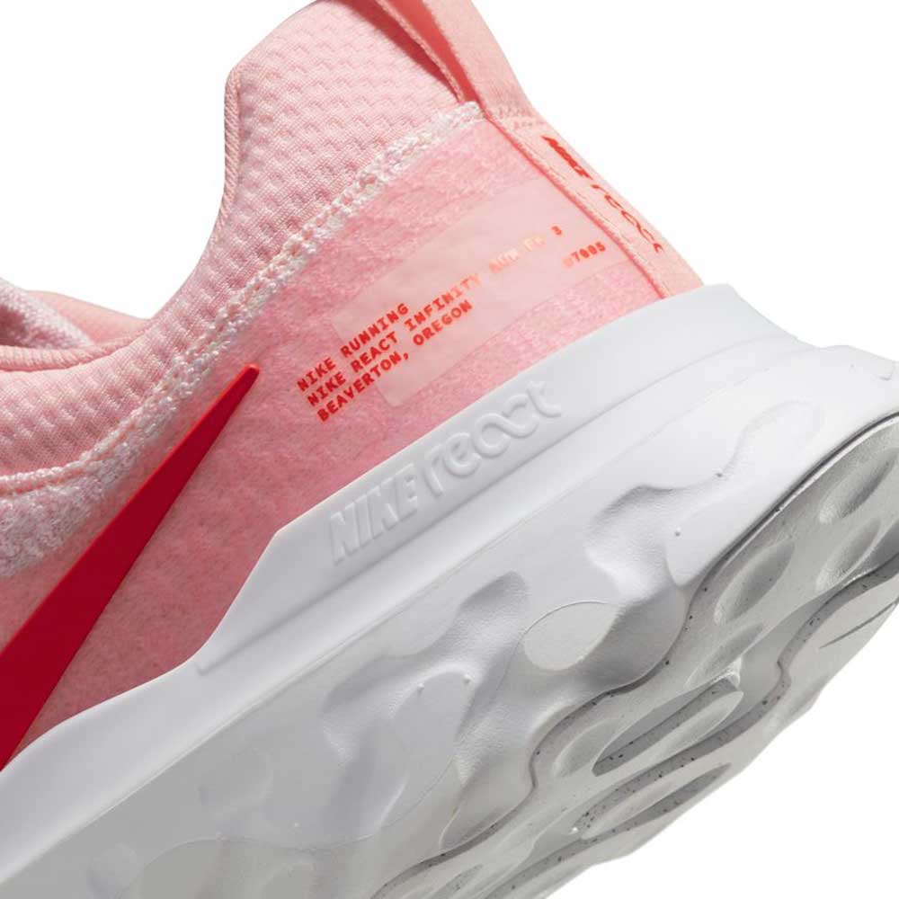Women's React Infinity React 3 Running Shoe-Medium Soft Pink/White/Summit White/Light Crimson- Regular (B)