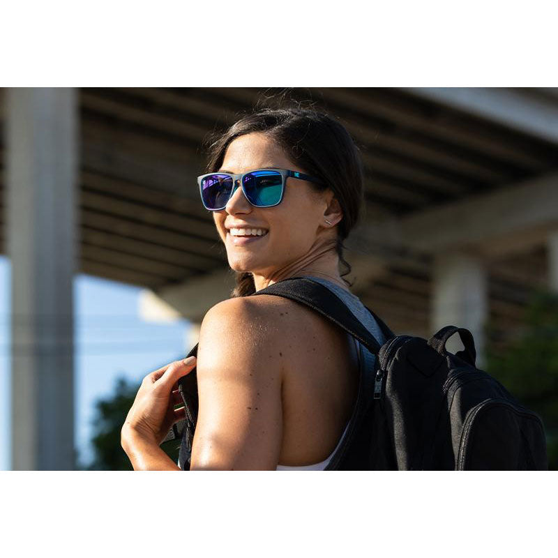 Fast Lanes Sport Sunglasses- Rubberized Navy/Mint