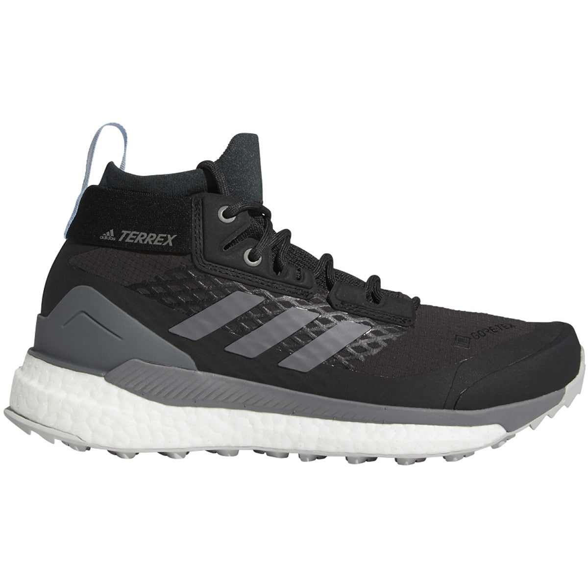 Women's Terrex Free Hiker GoreTEX Hiking Shoe - Carbon/Grey/Glow Blue - Regular (B)