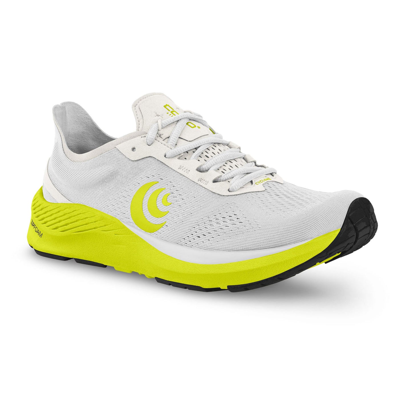 Men's Cyclone Running Shoe - White/Lime - Regular (D)