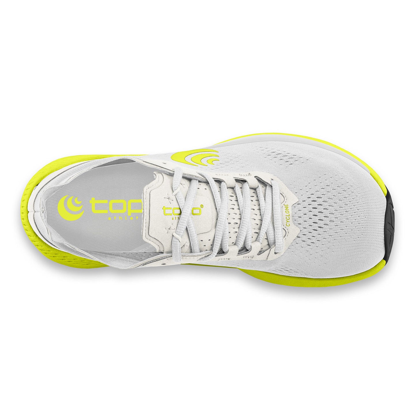 Men's Cyclone Running Shoe - White/Lime - Regular (D)