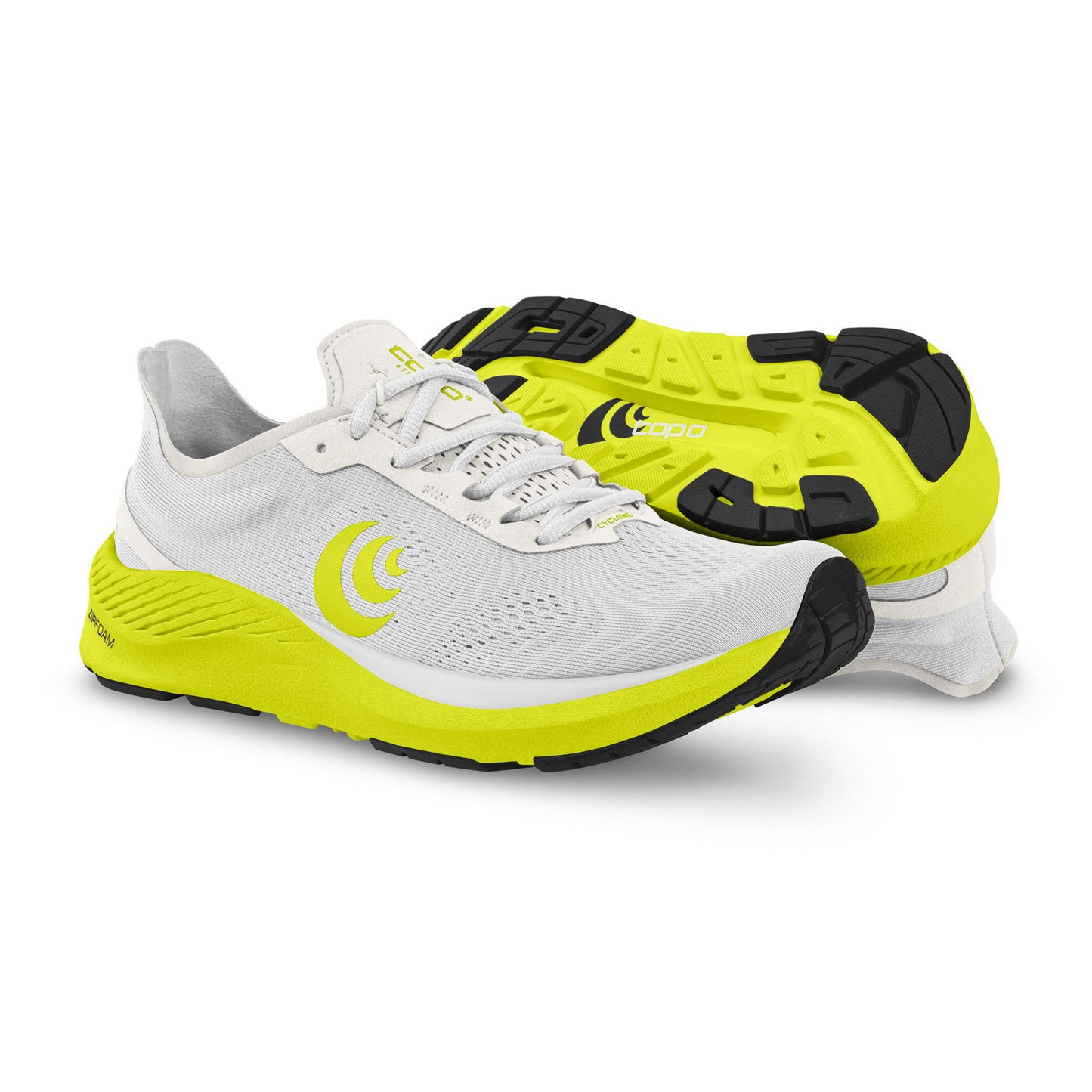 Men's Cyclone Running Shoe - White/Lime - Regular (D)